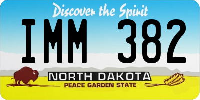 ND license plate IMM382
