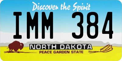 ND license plate IMM384