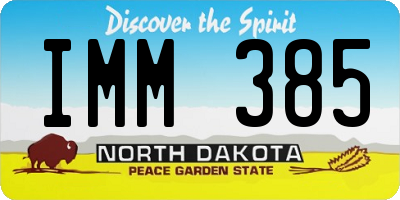 ND license plate IMM385