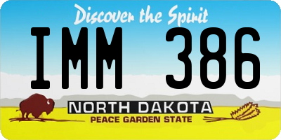 ND license plate IMM386