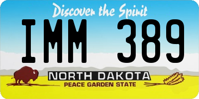ND license plate IMM389