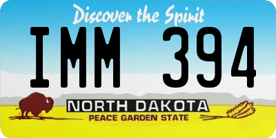 ND license plate IMM394
