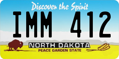 ND license plate IMM412