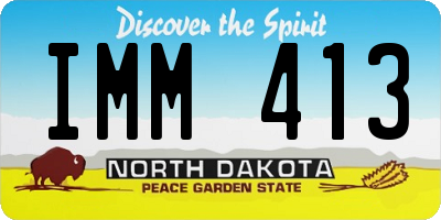 ND license plate IMM413