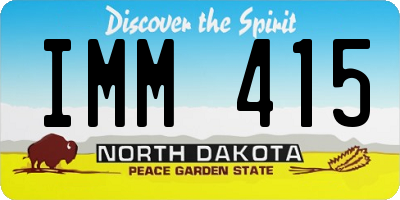 ND license plate IMM415