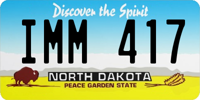 ND license plate IMM417