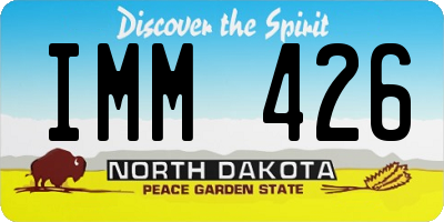ND license plate IMM426