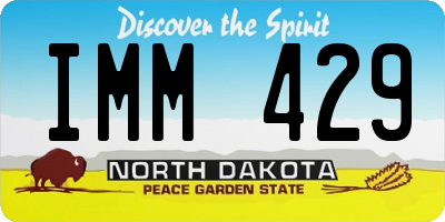 ND license plate IMM429