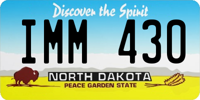 ND license plate IMM430