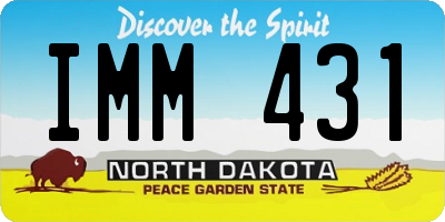 ND license plate IMM431