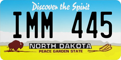 ND license plate IMM445