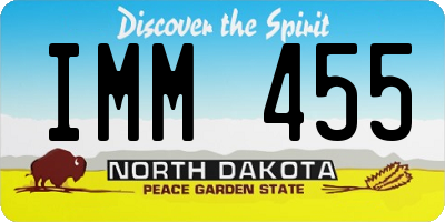 ND license plate IMM455