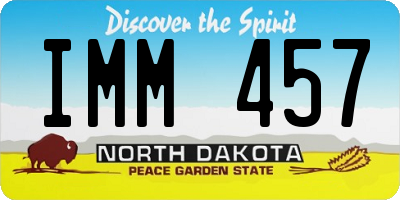 ND license plate IMM457