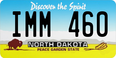 ND license plate IMM460