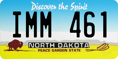 ND license plate IMM461