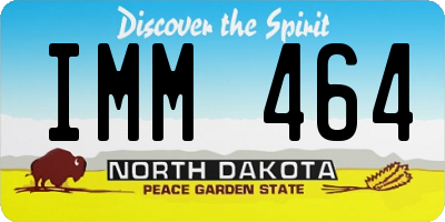 ND license plate IMM464