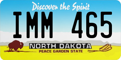ND license plate IMM465
