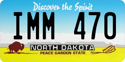 ND license plate IMM470