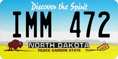 ND license plate IMM472
