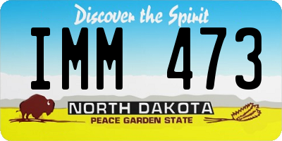 ND license plate IMM473