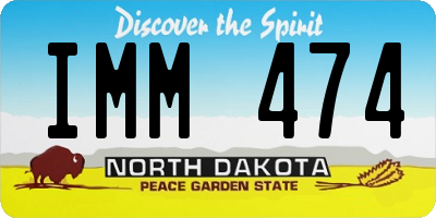 ND license plate IMM474