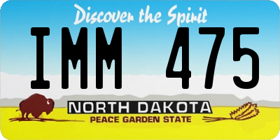 ND license plate IMM475