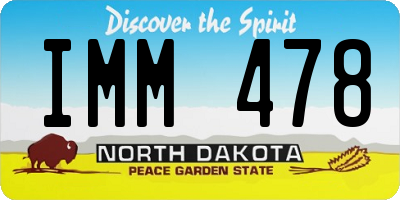 ND license plate IMM478