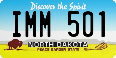 ND license plate IMM501