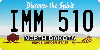 ND license plate IMM510