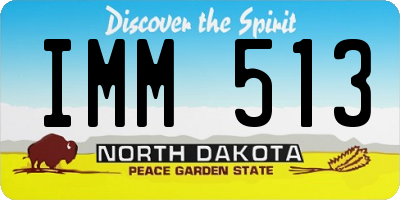 ND license plate IMM513