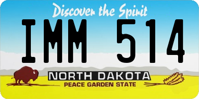 ND license plate IMM514