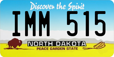ND license plate IMM515