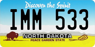 ND license plate IMM533