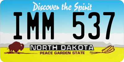 ND license plate IMM537