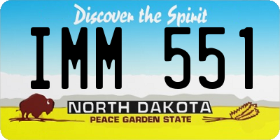 ND license plate IMM551