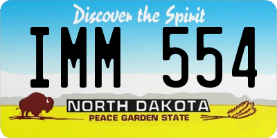 ND license plate IMM554