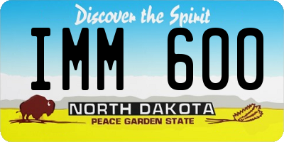 ND license plate IMM600