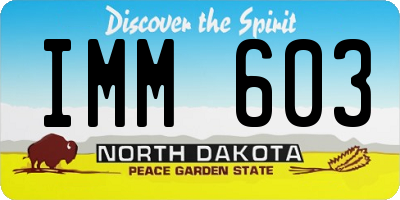 ND license plate IMM603