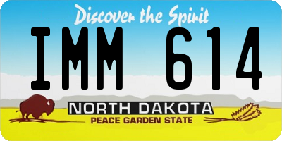 ND license plate IMM614