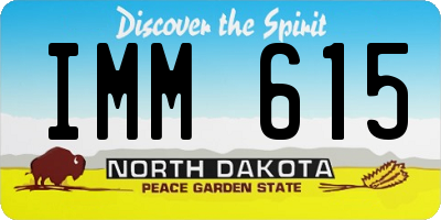 ND license plate IMM615