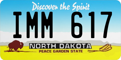 ND license plate IMM617