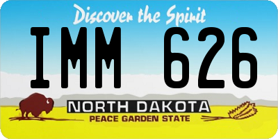 ND license plate IMM626