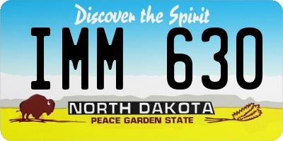 ND license plate IMM630