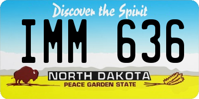 ND license plate IMM636