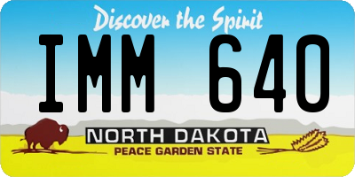 ND license plate IMM640