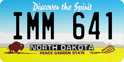 ND license plate IMM641