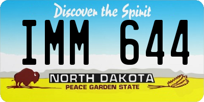 ND license plate IMM644