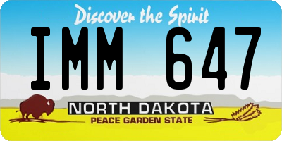 ND license plate IMM647