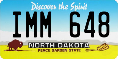 ND license plate IMM648