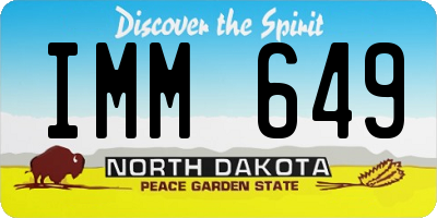 ND license plate IMM649